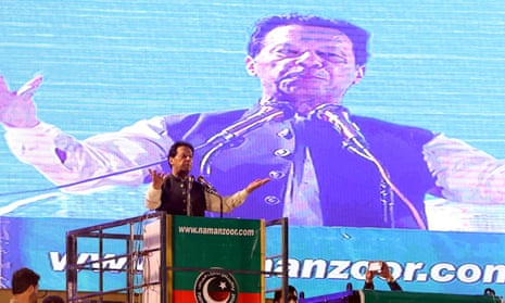 Pakistan’s former PM Imran Khan addresses supporters in Rawalpindi at the weekend