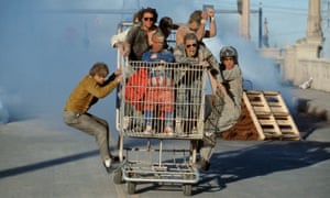 To hell in a shopping trolley … the cast of Jackass