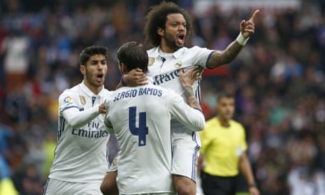 Marcelo celebrates his late goal