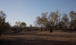 The dry Narran river outside the town of Walgett in north-west NSW.