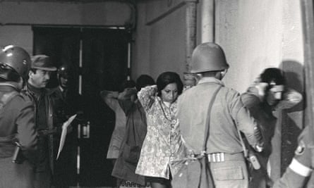Prisoners being herded into the Valparaiso stadium, 15 days after Augusto Pinochet’s coup in September 1973
