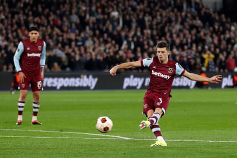 It’s another fine West Ham goal, this time by Aaron Cresswell.