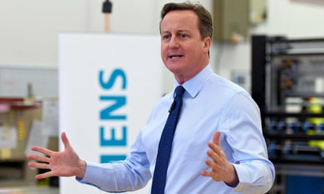 David Cameron at Siemens factory