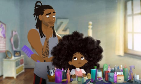 The dad-daughter dynamic … one of Hair Love’s many relatable themes. 