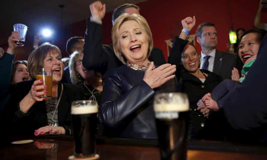 Hillary Clinton visits a local bar during a campaign stop in Youngstown, Ohio, March 12, 2016