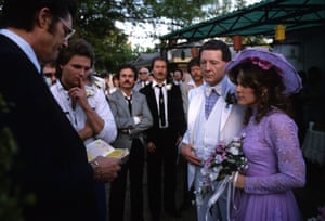 Jerry Lee Lewis with Kerrie McCarver on their wedding day in Memphis 1984