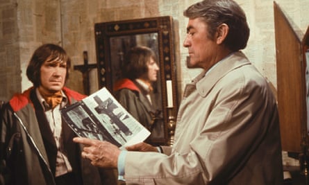 David Warner, left, with Gregory Peck in The Omen, 1976.