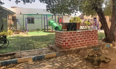 The playground of the orphanage where the children were trapped in Khartoum.