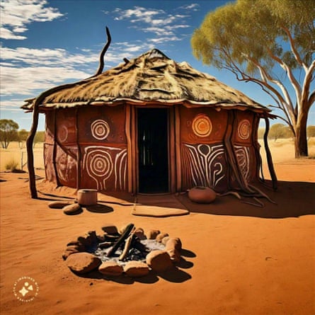 âAn Aboriginal Australianâs houseâ, generated by Meta AI in May 2024.