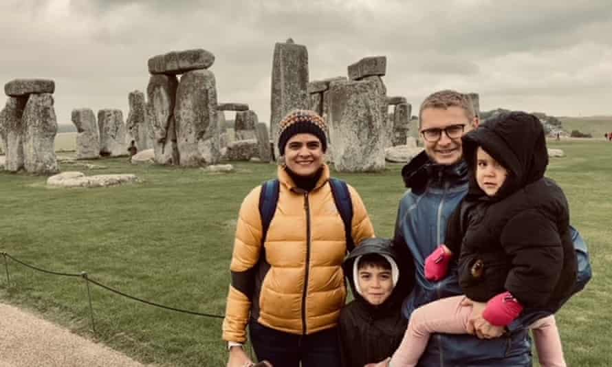 Nazia Parveen and family at nearby Stonehenge.