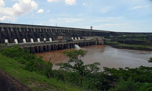 The Itaipu hydroelectric dam on the Parana River, Brazil border. Most hydroplants are in regions forecast to see water shortages, like South America.