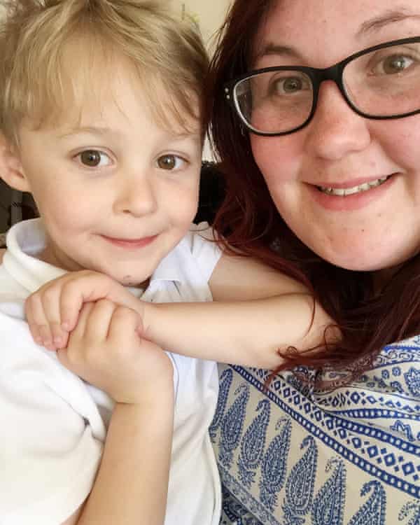 Laura Davies with her son, Max: ‘It’s tiring and stressful looking after a child all day and then going to work in the evening.’