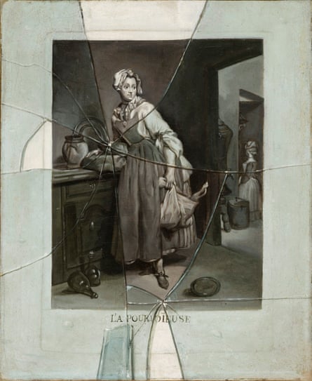 Etienne Moulinneuf’s Back from the Market, c.1770 – a painting of an engraving of a painting by Chardin.