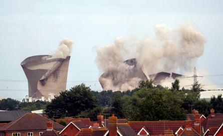 The demolition in 2019 of the cooling towers of Didcot power station