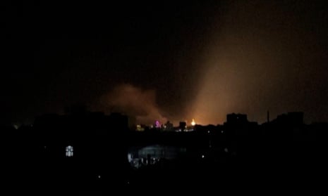 US officials confirmed attacks amid footage of explosions around the capital city of Sana’a