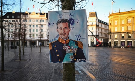 A poster of Crown Prince Frederik of Denmark in Copenhagen