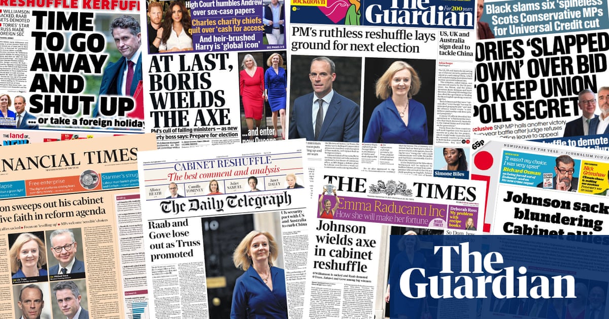 ‘Boris wields the axe’: what the UK papers say about Johnson’s ruthless reshuffle