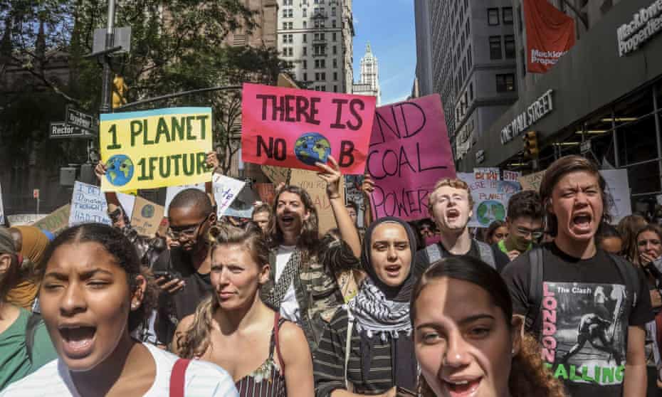 climate activists protest in new york in 2019