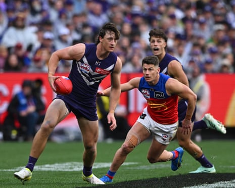 The Dockers are narrowly in front of the Lions heading into the last term of the 2026 AFL grand final