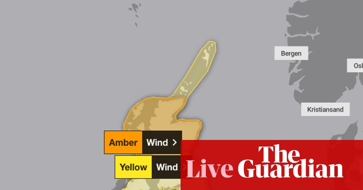 Storm Floris: northern UK braces for high winds and travel disruption - live updates