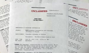 A White House-released memorandum of Donald Trump’s telephone conversation with Volodymyr Zelenskiy.