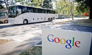 Bus passing Google campus