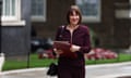 Rachel Reeves walks down Downing Street carrying a red folder