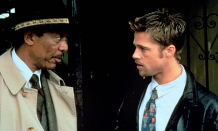 Morgan Freeman and Brad Pitt in Seven.