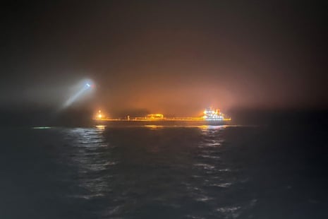 The oil tanker Eagle S at sea off the Porkkalanniemi peninsula, Finland.