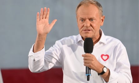 Donald Tusk on the campaign trail this month.