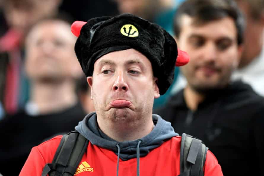 A disappointed Belgium fan.