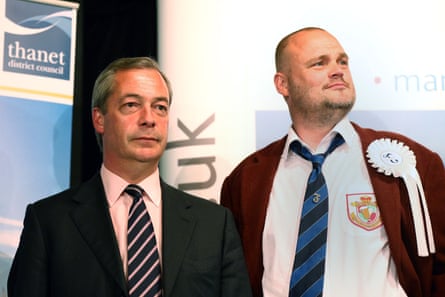 Al Murray (right) and Nigel Farage at the 2015 Thanet South count.