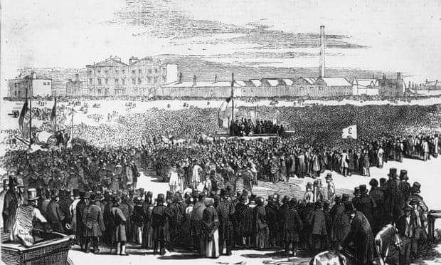 The Great Chartist Meeting held on Kennington Common in preparation for a march on the House of Commons in support of the People’s Charter’ calling for electoral and social reform.. April 1848.
