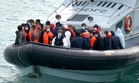 Migrants on Border Force vessel