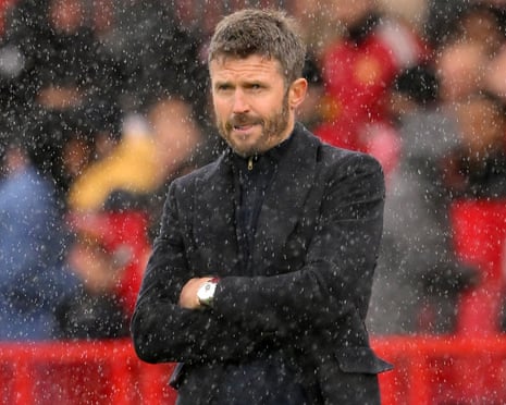 Michael Carrick on the touchline during Manchester UnitedâÂÂs 3-0 home defeat by Bournemouth on Sunday.