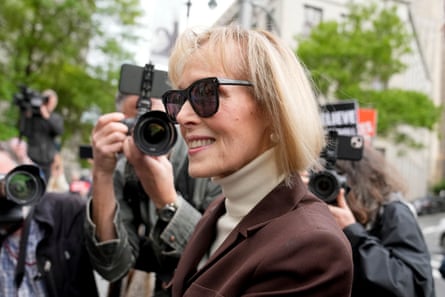 E Jean Carroll arrives at Manhattan federal court, on Tuesday, in New York.