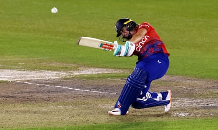 Alice Capsey plays a shot during England’s victory