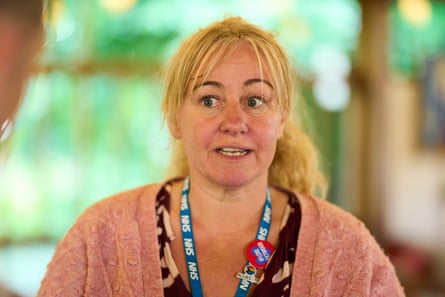 Claire Niebieski speaks to patients