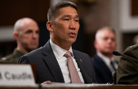 Hung Cao speaks during a US Senate armed services committee hearing on Tuesday