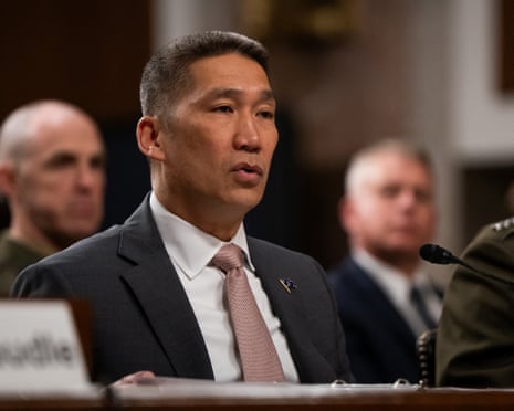 Hung Cao speaks during a US Senate Armed Services Committee hearing on Capitol Hill on 19 May 2026.