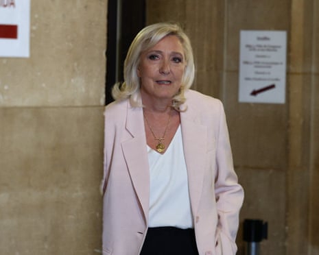 Marine Le Pen arriving at Paris courthouse before the decision on the appeal trial in Paris.
