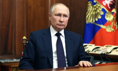 Vladimir Putin during a meeting in Moscow on Monday.