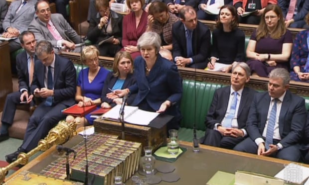 Theresa May in the House of Commons while PM