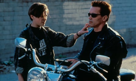 Groundbreaking ... Edward Furlong and Arnold Schwarzenegger in Terminator 2: Judgment Day.