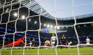 Donny van de Beek sidefoots his finish past Hugo Lloris to give Ajax a precious away goal at Tottenham.