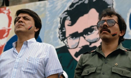 Sergio Ramírez Mercado on the campaign trail with Daniel Ortega in Matagalpa in 1983, when he was the latter’s running mate in national elections.