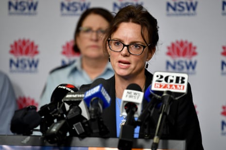 NSW minister for emergency services and flood recovery Steph Cooke at the media conference this morning.
