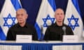 Israel’s prime minister, Benjamin Netanyahu, and defence minister, Yoav Gallant.