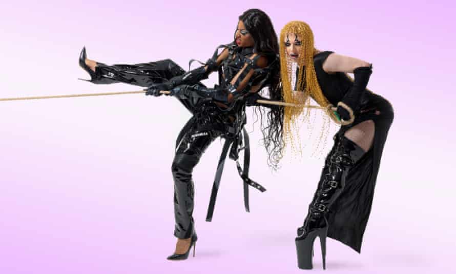 Tayce (left) and Bimini, RuPaul’s Drag Race Drag Queens, against a white background, March 2021