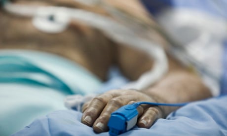 A patient on hospital bed